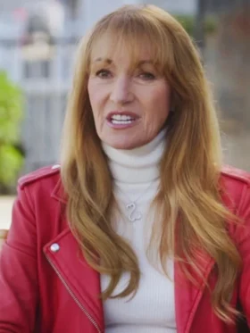 Celebrity IOU S10 Jane Seymour Red Leather Jacket Side