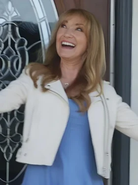 Celebrity IOU S10 Jane Seymour White Leather Jacket