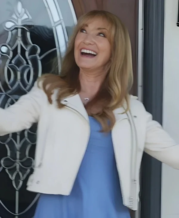 Celebrity IOU S10 Jane Seymour White Leather Jacket