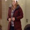 Chicago Fire S13 Jocelyn Hudon Maroon Puffer Coat