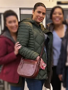 Chicago Med S10 Lorena Diaz Green Quilted Jacket