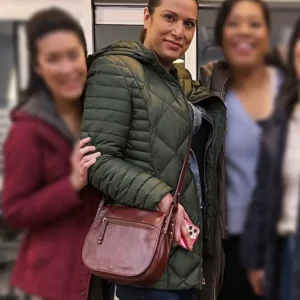 Chicago Med S10 Lorena Diaz Green Quilted Jacket
