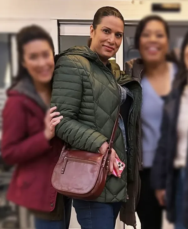 Chicago Med S10 Lorena Diaz Green Quilted Jacket