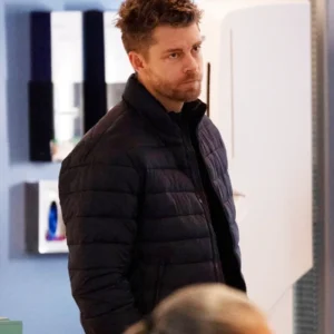 Chicago Med S10 Luke Mitchell Black Puffer Jacket
