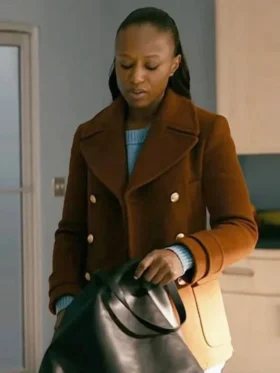 Chicago Med S10 Naomi Howard Brown Peacoat Side