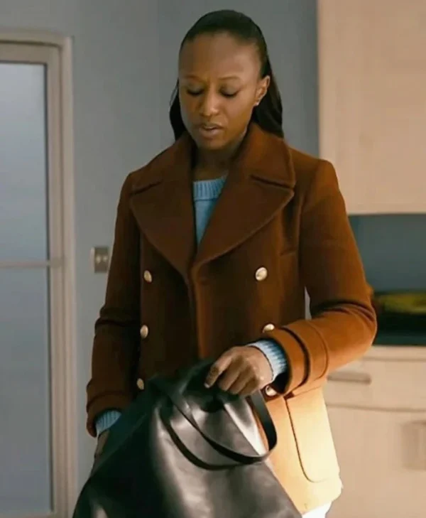 Chicago Med S10 Naomi Howard Brown Peacoat Side
