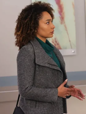 Chicago Med S10 Rachel Nicks Grey Wool Jacket