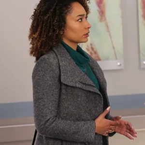 Chicago Med S10 Rachel Nicks Grey Wool Jacket