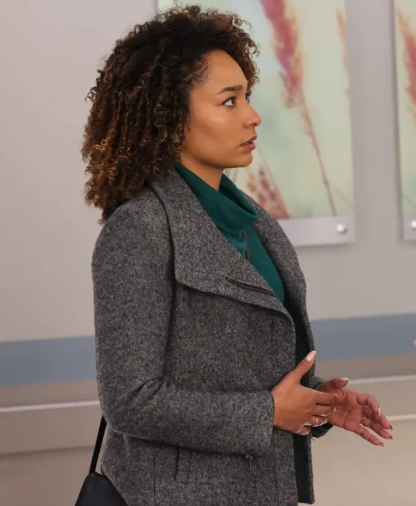 Chicago Med S10 Rachel Nicks Grey Wool Jacket