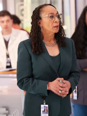 Chicago Med S10 Sharon Goodwin Green Blazer Side