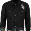 Chicago White Sox Black Trucker Jacket front