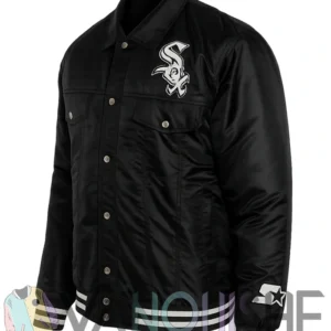 Chicago White Sox Black Trucker Jacket left