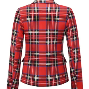 Christmas Plaid Blazer For Women