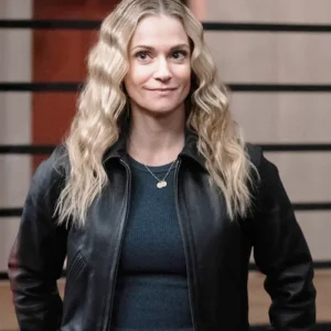 Criminal Minds Evolution S18 A.J. Cook Bomber Leather Jacket Side