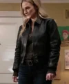 Criminal Minds Evolution S18 A.J. Cook Black Bomber Leather Jacket