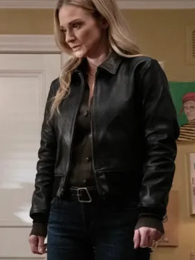 Criminal Minds Evolution S18 A.J. Cook Black Bomber Leather Jacket