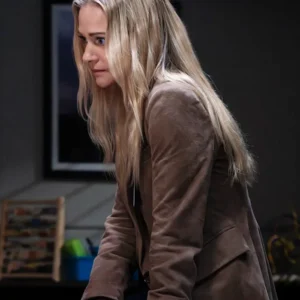Criminal Minds Evolution S18 A.J. Cook Brown Suede Blazer