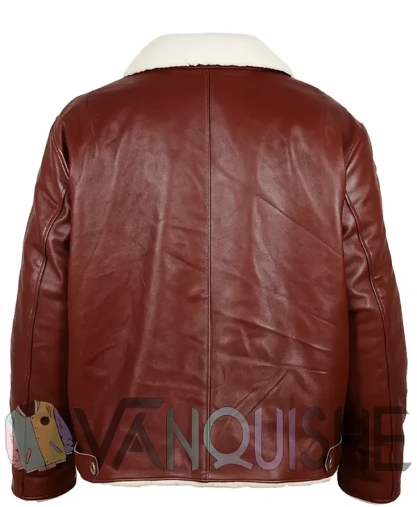 Dr. Death S02 Edgar Ramirez Shearling Leather Jacket back