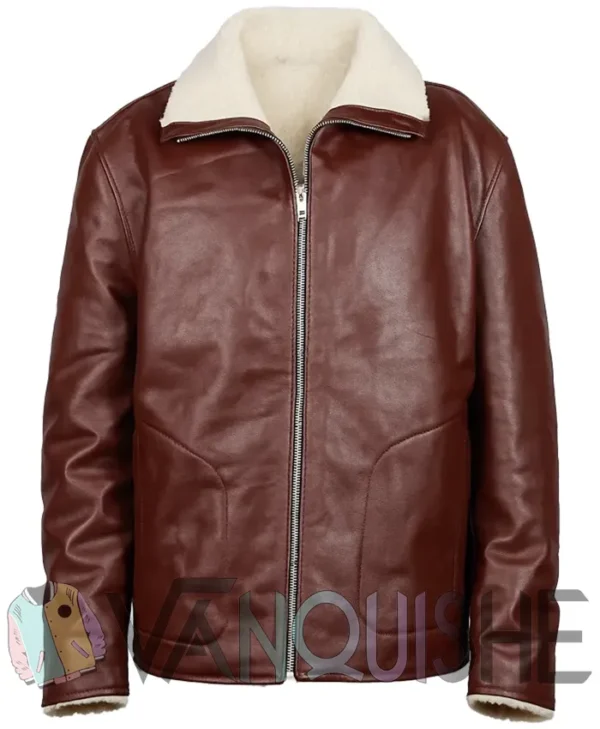 Dr. Death S02 Edgar Ramirez Shearling Leather Jacket front