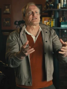 Ella McCay Woody Harrelson Bomber Jacket Side