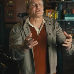 Ella McCay Woody Harrelson Bomber Jacket Side