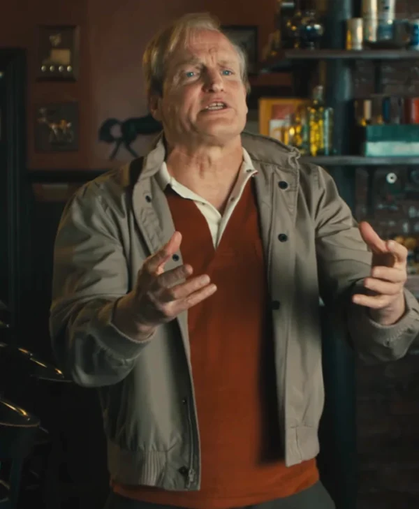 Ella McCay Woody Harrelson Bomber Jacket Side