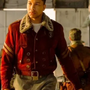 Fallout S02 Aaron Moten Red Shearling Jacket