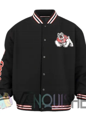 Fresno State Bulldogs Swingman Black Varsity Jacket front