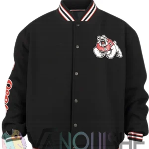 Fresno State Bulldogs Swingman Black Varsity Jacket front
