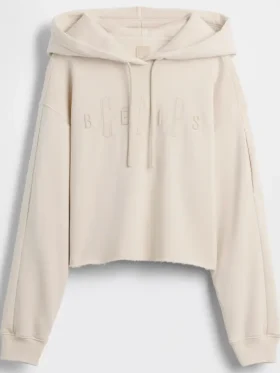 GAP X BEIS Cropped Logo Hoodie Raw Hem