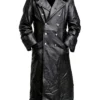 German Military Leather Trench Coat Front