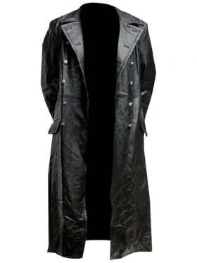 German Military Leather Trench Coat Back