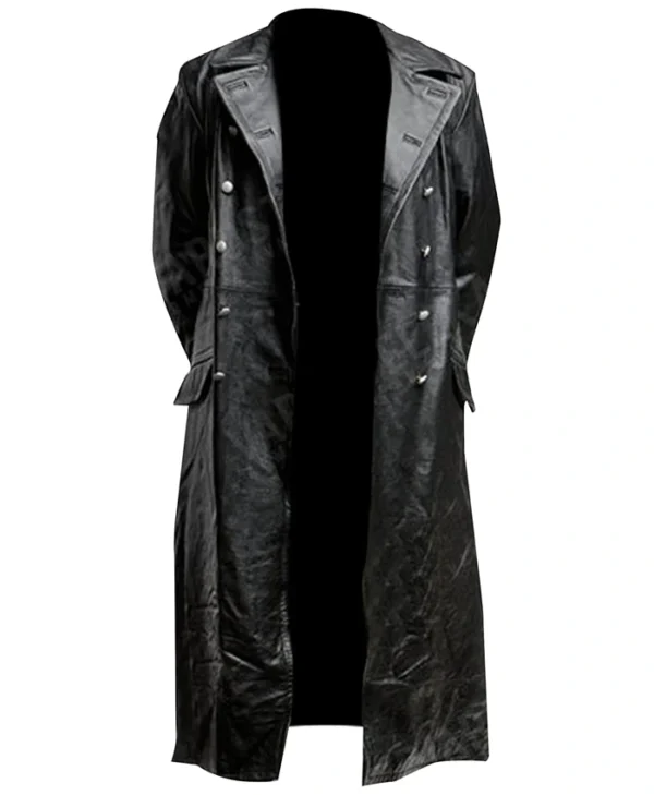German Military Leather Trench Coat Back
