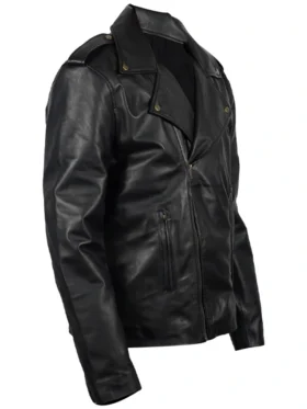 Grease John Travolta T Birds Black Leather Jacket Back