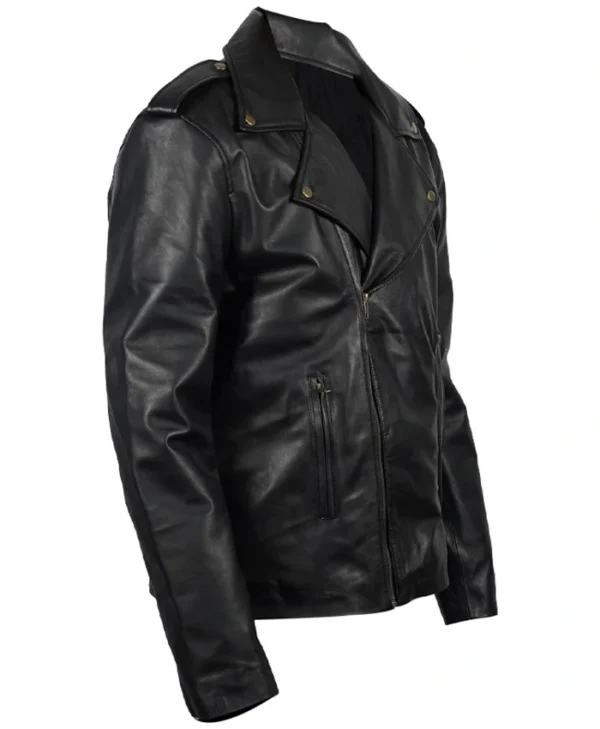 Grease John Travolta T Birds Black Leather Jacket Back