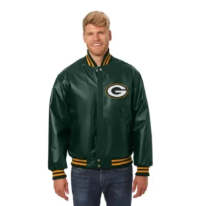 Green Bay Packers Leather Bomber Jacket