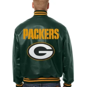 Green Bay Packers Leather Bomber Jacket For Sale