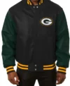 Green Bay Packers Leather Bomber Jacket Style 04