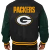 Green Bay Packers Leather Bomber Jacket Style 04 Back