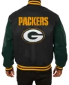 Green Bay Packers Leather Bomber Jacket Style 04 Back
