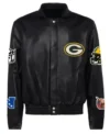 Green Bay Packers Leather Bomber Jacket Style o2