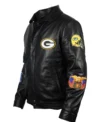 Green Bay Packers Leather Jacket black left