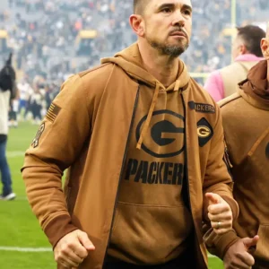 Green Bay Packers Salute To Service Matt LaFleur Bomber Jacket Front