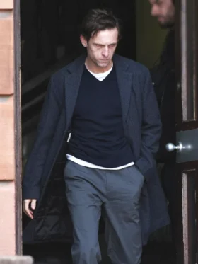 Half Man Jamie Bell Wool Coat