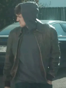 Halloween Aftermath Ryan Jaske Brown Leather Jacket Front