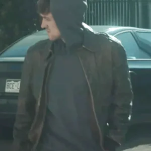 Halloween Aftermath Ryan Jaske Brown Leather Jacket Front