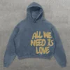 Hip Hop Y2K Letter Print Pullover Oversized Hoodie