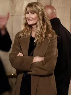 Is This Thing On Laura Dern Brown Coat Side
