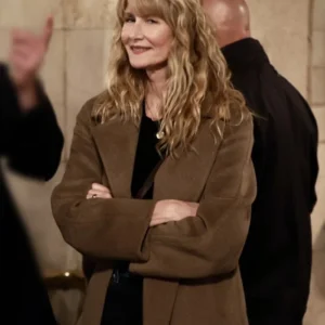Is This Thing On Laura Dern Brown Coat Side