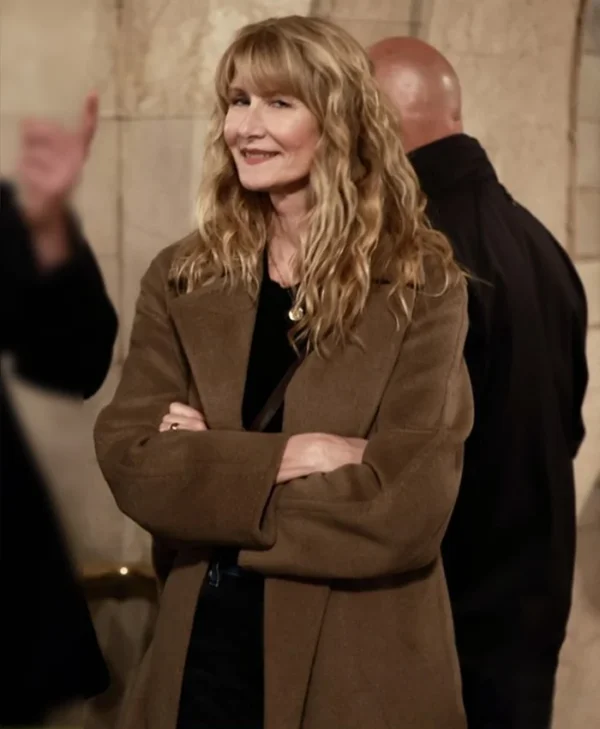 Is This Thing On Laura Dern Brown Coat Side
